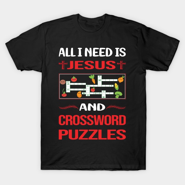 Funny Jesus Crossword Puzzles T-Shirt by Happy Life